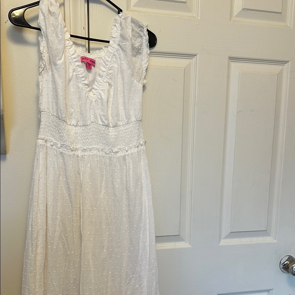 Betsey Johnson White Sleeveless Scoop Neck Sundress